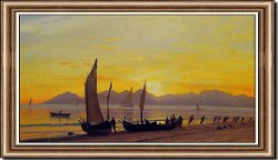 Boats Ashore at Sunset