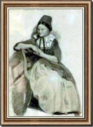 German Costume Study - Seated Peasant Woman
