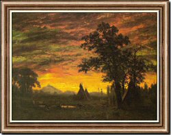 Indian Encampment at Sunset